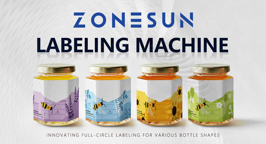 ZONESUN ZS-TB805B Semi-auto Round Square Hexagonal Bottle Full-circle Labeling Machine: Streamlining Bottle Labeling Processes