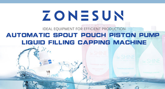 ZONESUN ZS-AFC12D Automatic Spout Pouch Piston Pump Liquid Filling Capping Machine