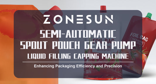 ZONESUN ZS-ASP4 SEMI-AUTOMATIC SPOUT POUCH GEAR PUMP LIQUID FILLING CAPPING MACHINE: ENHANCING PACKAGING EFFICIENCY AND PRECISION