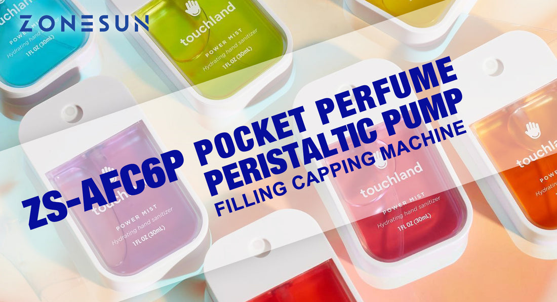 Introducing the ZS-AFC6P Pocket Perfume Peristaltic Pump Filling Capping Machine by ZONESUN TECHNOLOGY LIMITED