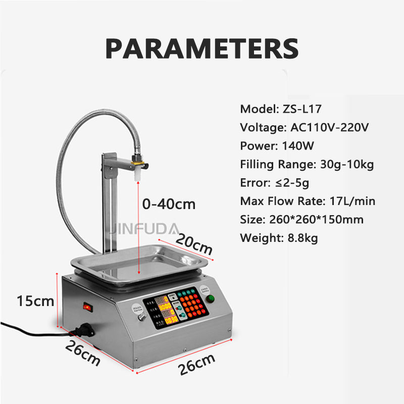 ZONESUN ZS-L17 Filling Weighing Machine Viscous Fluid Packaging Equipment 17L/min