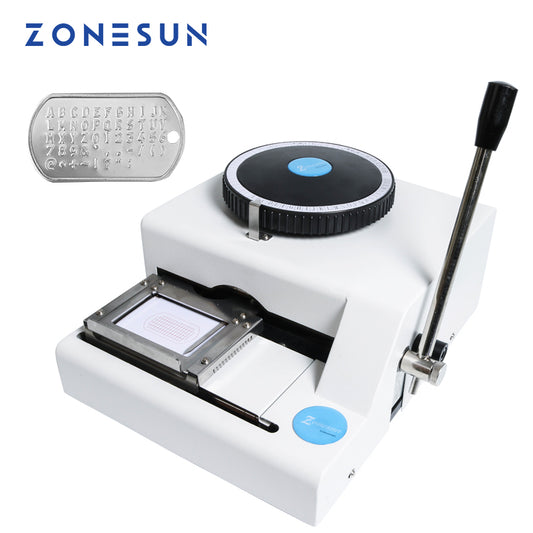 ZONESUN 52 Characters Manual Name Plate Embossing Machine