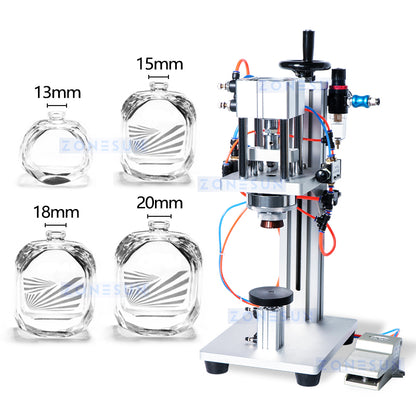 Máquina neumática para tapar perfumes ZONESUN ZS-YG08 13/15/18/20 mm