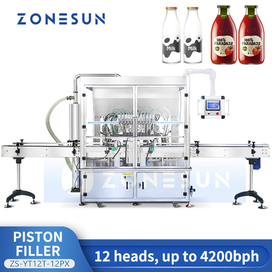 ZONESUN ZS-YT12T-12PX Automatic Piston Filler Thick Paste Filling Machine