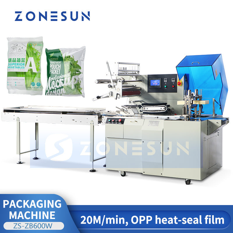 ZONESUN ZS-ZB600W Horizontal Flow Wrapping Machine Composite Film Wrapper