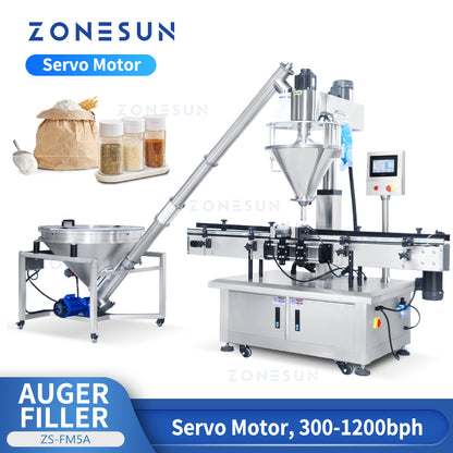 ZONESUN ZS-FM5A Servo Motor Automatic Auger Powder Feeding Filling Machine