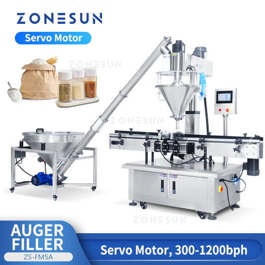 ZONESUN ZS-FM5A Máquina de llenado de alimentación de polvo de barrena automática con motor servo 