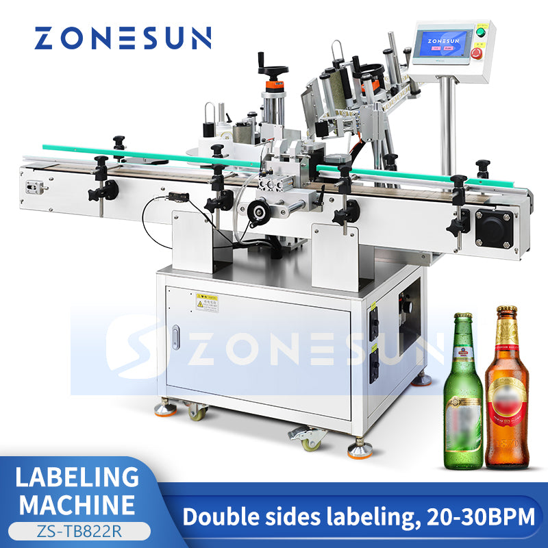 ZONESUN Automatic Bottle Neck and Body Round Labeling Machine ZS-TB822R