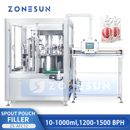 ZONESUN Spout Pouch Filling Machine Filling Capping Monoblock Doypack Rotary Packing Equipment ZS-AFC12