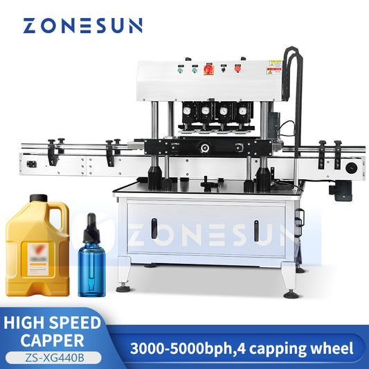 ZONESUN ZS-XG440B 20-100mm Fliptop Spray Twist Off Pneumatic Capping Machine