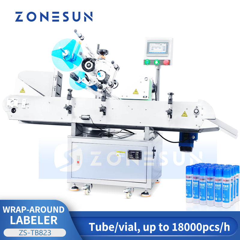 ZONESUN ZS-TB823 Máquina automática de etiquetado envolvente de botellas redondas