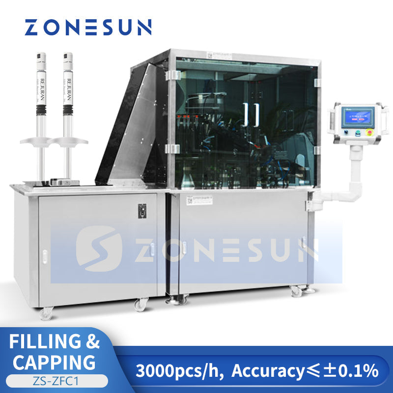 ZONESUN ZS-ZFC1 Cosmetic Liquid Serums Syringe Filling Stoppering Machine