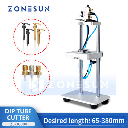 ZONESUN ZS-JG300 Pneumatic Spray Perfume Bottle Cap Dip Tube Cutting Machine