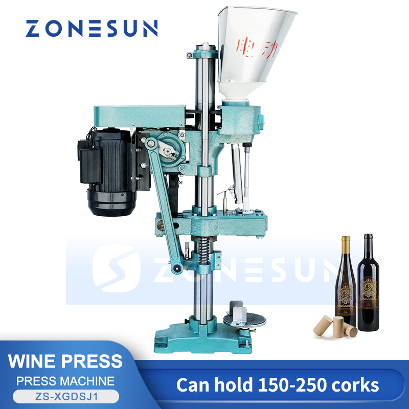 ZONESUN ZS-XGDSJ1 Automatic Wine Bottles Wooden Cork Feeding And Pressing Machine