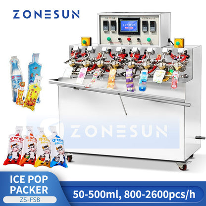 ZONESUN ZS-FS8 Ice Pop Packer Liquid Filling & Sealing Machine