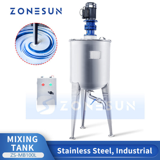 ZONESUN Mixing Tank With Agitator Stirring Blending Vessel Emulsifier ZS-MB100L