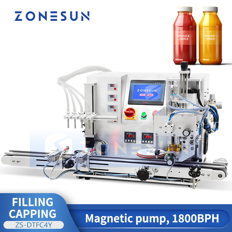 ZONESUN ZS-DTFC4Y Tabletop Liquid Filling and Capping Machine