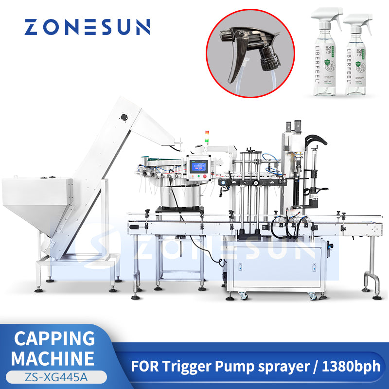 ZONESUN Trigger Sprayer Bottle Capping Machine ZS-XG445A