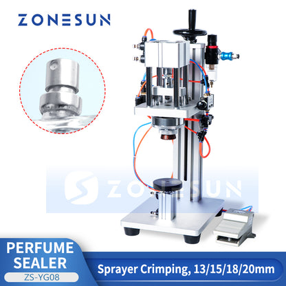 ZONESUN ZS-YG08 13/15/18/20mm Pneumatic Perfume Capping Machine