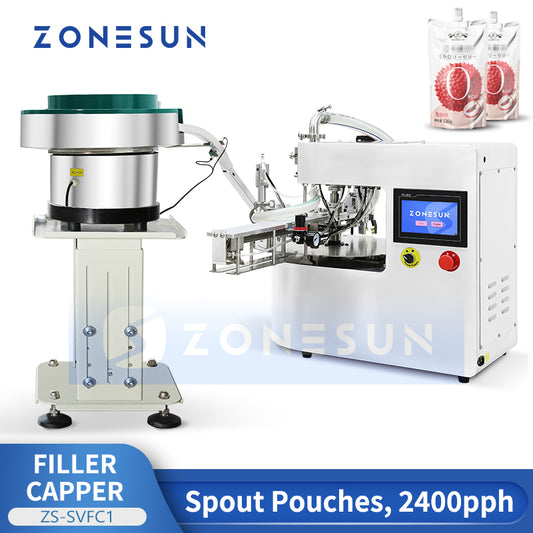 ZONESUN ZS-SVFC1 Rotary Spout Pouch Filler Servo Motor Filling Capping Machine