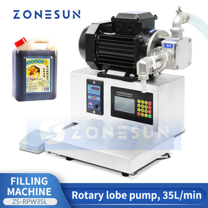 ZONESUN ZS-RPW35 Lhigh-flow Rotary Lobe Pump Bucket Filling Machine