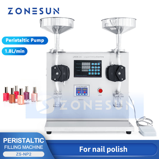 ZONESUN ZS-NP2 2 Heads Paste & Viscous Liquid Peristaltic Pump Filling Machine