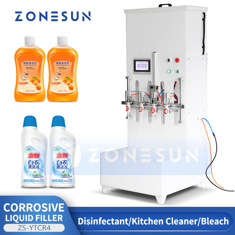 ZONESUN ZS-YTCR4 Semi-automatic Corrosive Liquid Filling Machine（Best Offer）