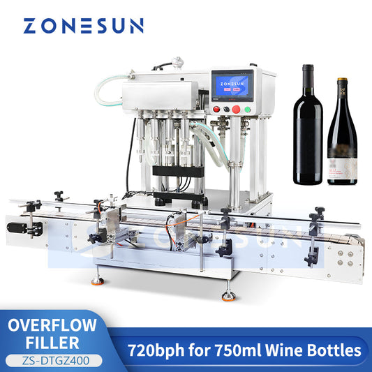 ZONESUN Tabletop Overflow Liquid Filling Machine ZS-DTGZ400