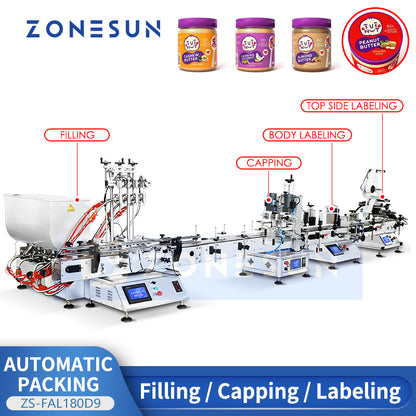 ZONESUN ZS-FAL180D9 Automatic Packaging Line Paste Butter Creamy Products