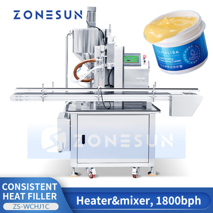 ZONESUN Cosmetic Paste Filler Consistent Heating Mixing Filling Machine ZS-WCHJ1C