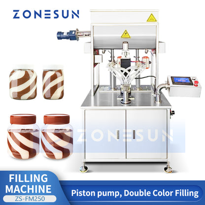 ZONESUN Dual-Color Swirl Filling Machine Stripe Filler Thick Paste Filler ZS-FM250