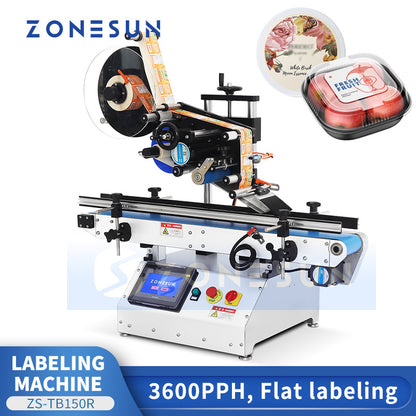 ZONESUN ZS-TB150R Flat Surface Label Applicator Desketop Labeling Machine