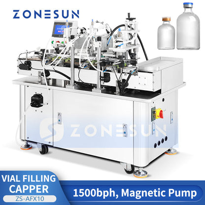 ZONESUN ZS-AFX10 Vial Bottle Filling and Capping Stoppering Monoblock Machine