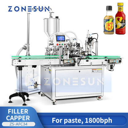 ZONESUN ZS-AFC34 AutomaticThick Paste Filling Capping Machine