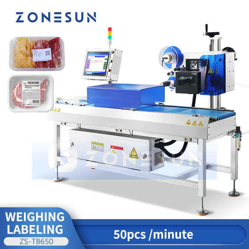 ZONESUN ZS-TB650 Automatic Weigh-Price Date Printing Flat Labeling Machine