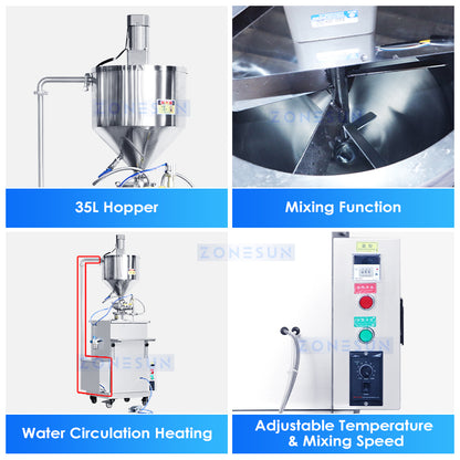 ZONESUN ZS-WCHJ1 Semi-automatic Wax Paste Heating Mixing Filling Machine