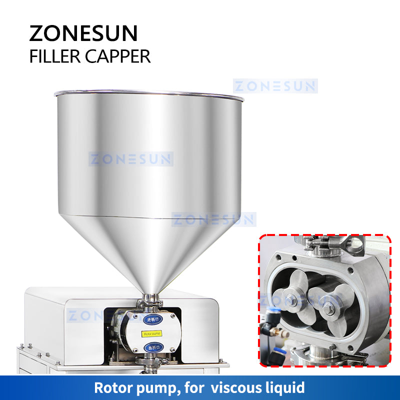 ZONESUN ZS-AFC26 Automatic Rotor Pump Paste Bottle Filling Capping Machine