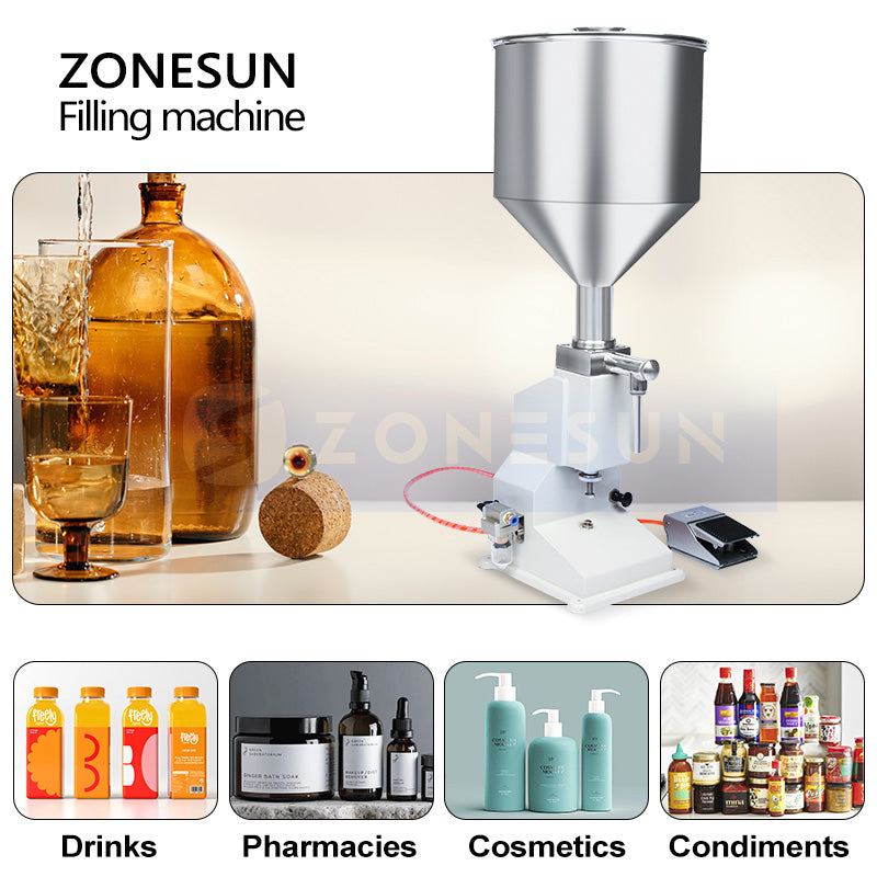 ZONESUN A02 Stainless Steel Pneumatic Paste Filling Machine