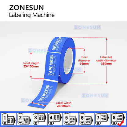 ZONESUN ZS-TBRH100 Horizontal Round Tube Labeling Machine