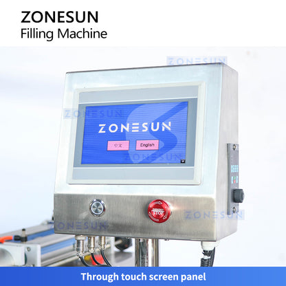 ZONESUN ZS-VTDP12P 12 Nozzles Diaphragm Pump Liquid Filling Machine With Conveyor