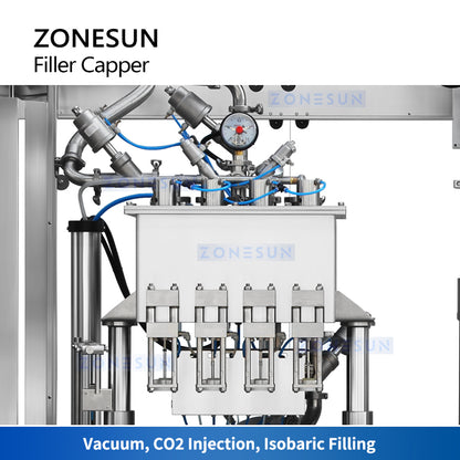 ZONESUN ZS-CFC4 Automatic Beer Filling Capping Machine Carbonated Drink Filler