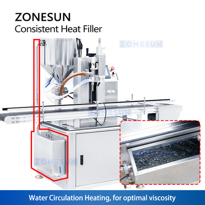 ZONESUN Cosmetic Paste Filler Consistent Heating Mixing Filling Machine ZS-WCHJ1C