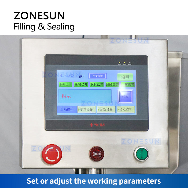 ZONESUN ZS-AFS02 Plastic Cup Piston Pump Liquid Paste Filling Sealing Machine