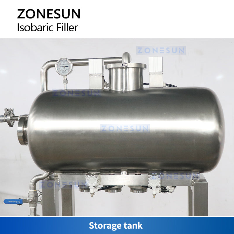 ZONESUN ZS-CF4A Semi-automatic 4 Heads Carbonated Drinks Sparkling Wine Soda Mixing Filling Machine