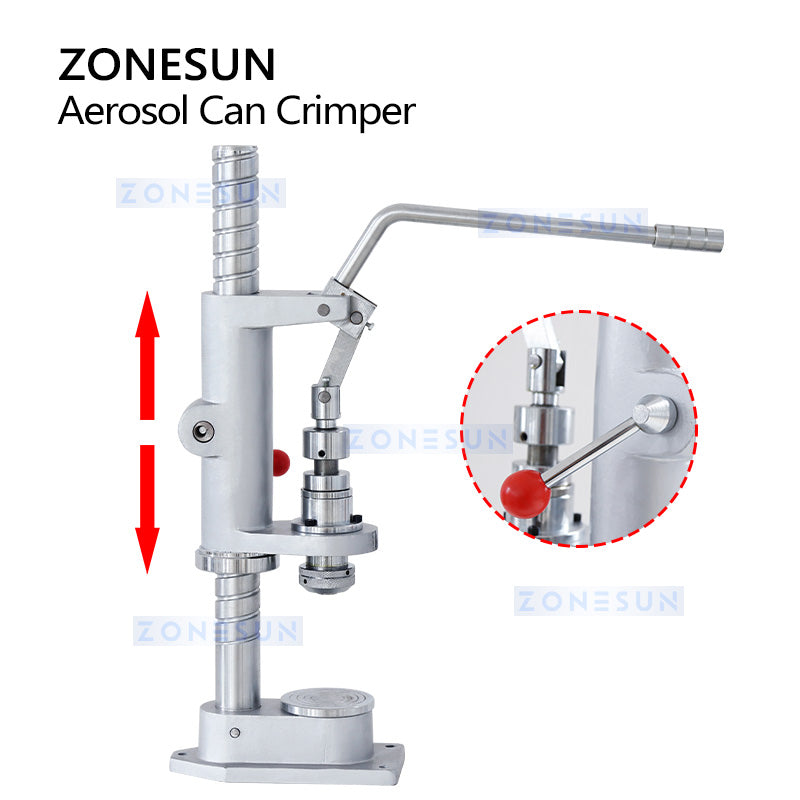 ZONESUN Aerosol Can Sealing Machine Manual Aerosol Can Crimper ZS-YG25