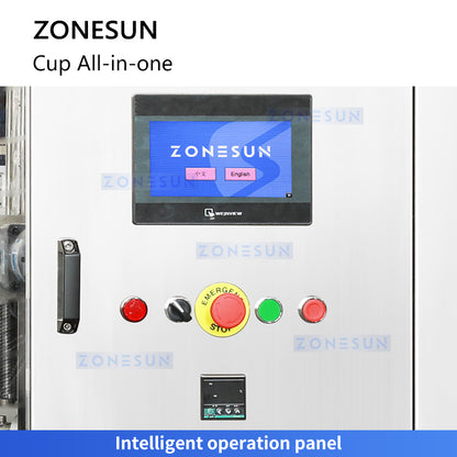 ZONESUN ZS-AFS02 Plastic Cup Piston Pump Liquid Paste Filling Sealing Machine