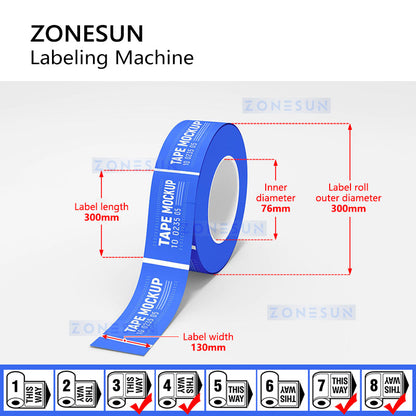 ZONESUN ZS-TB150RP Desktop Round Bottle Label Applicator