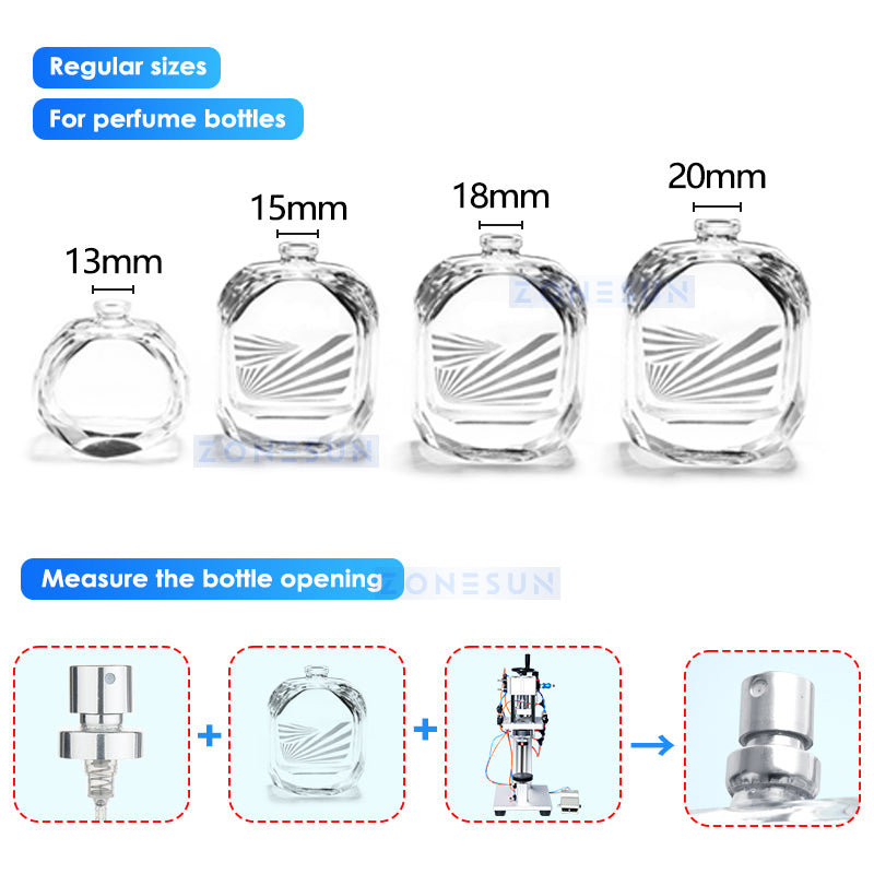 ZONESUN ZS-YG08 13/15/18/20mm Pneumatic Perfume Capping Machine