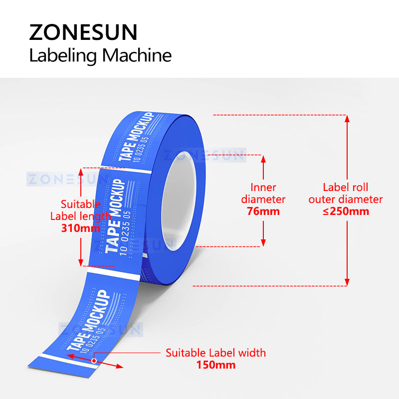 ZONESUN ZS-TB300N Autoamtic Botella cuadrada redonda Sigle / Etiquetadora de doble cara 