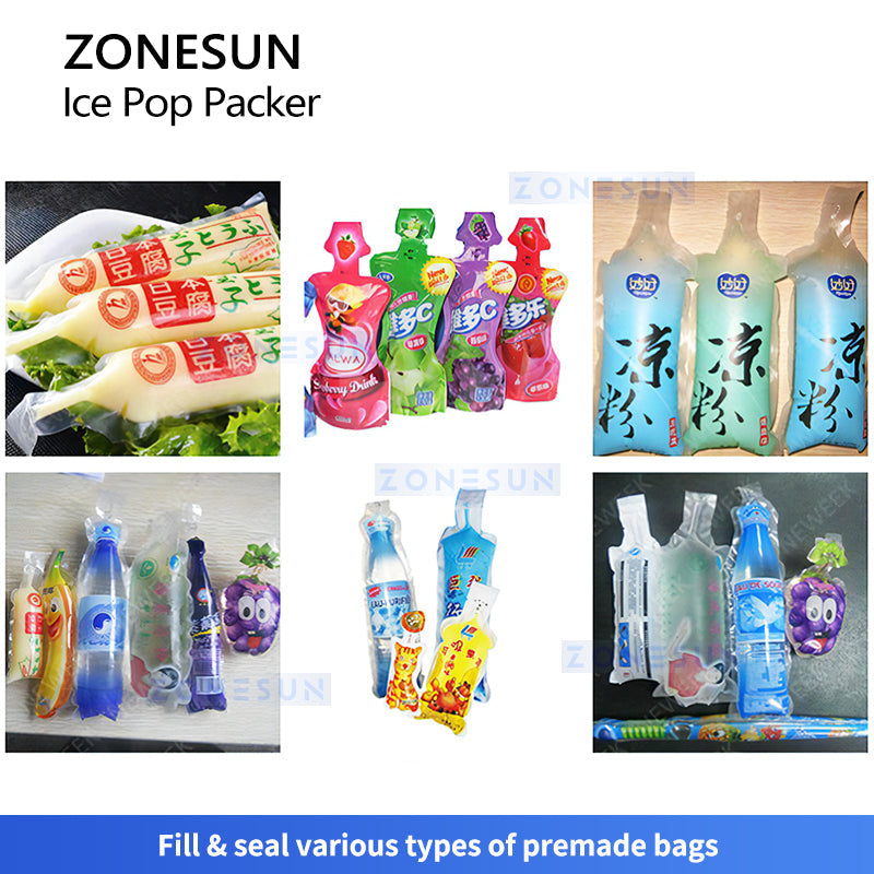 ZONESUN ZS-FS8 Ice Pop Packer Liquid Filling & Sealing Machine